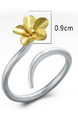 925 Silver Flower Open  Ring
