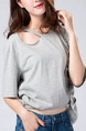 Grey T-Shirt Top for Casual Party
