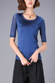 Blue Blouse Plus Size Top for Casual Evening Office
