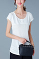 White T-Shirt Lace Plus Size Top for Casual Evening Office