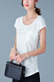 White T-Shirt Lace Plus Size Top for Casual Evening Office