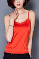 Orange Blouse Slip Plus Size Lace Top for Casual Party