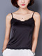 Black Blouse Slip Plus Size Lace Top for Casual Party

