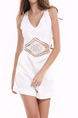 White One Piece Shorts Plus Size V Neck Slip Jumpsuit for Casual Evening Party