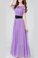Purple Loose Band Maxi Dress for Party Evening Cocktail