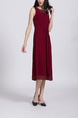 Red Midi Sleeveless Dress for Casual Party Beach