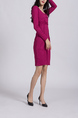 Pink Shift Above Knee Long Sleeve Plus Size Dress for Casual Party Office