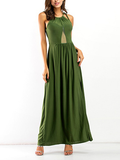 Green Slim Plus Size Full Skirt Open Back Off-Shoulder Furcal Adjustable Waist Maxi Dress for Party Evening Cocktail Prom