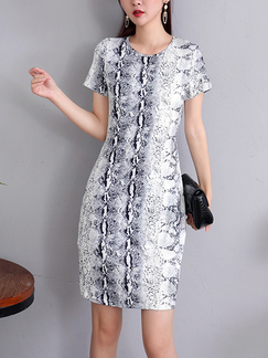 White and Black Bodycon Above Knee Dress for Party Evening Cocktail
