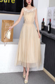 Beige Lace Maxi Plus Size Dress for Party Evening Bridesmaid