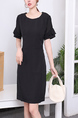 Black Sheath Above Knee Plus Size Dress for Casual Party Office