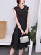 Black Lace Fit & Flare Knee Length Dress for Casual Party Office Evening