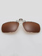 Brown Solid Color Metal Polarized Clip-on Sunglasses
