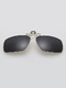 Black Solid Color Metal Polarized Clip-on Sunglasses
