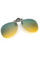 Green and Yellow Gradient Metal Polarized Clip-on Aviator Sunglasses