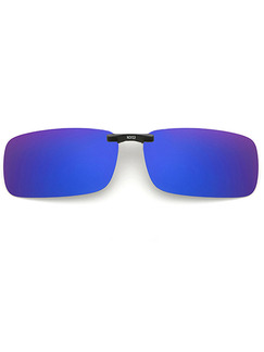 Blue Gradient Plastic Polarized Clip-on Rectangle Sunglasses