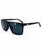 Black Solid Color Plastic Square Sunglasses
