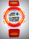 Red White and Orange Rubber Band Pin Buckle Digital Watch
