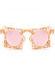 Pink Gradient Plastic Square Polarized  Sunglasses