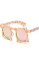 Pink Gradient Plastic Square Polarized  Sunglasses