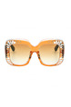 Orange Solid Color Plastic Oversized  Sunglasses