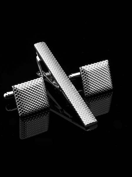 Alloy Bullet Back Cufflink and Tie Clip