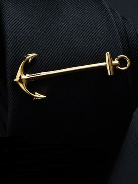 Alloy Gold Plated Anchor  Tie Clip