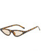 Brown Solid Color Plastic Leopard Cat Eye Sunglasses
