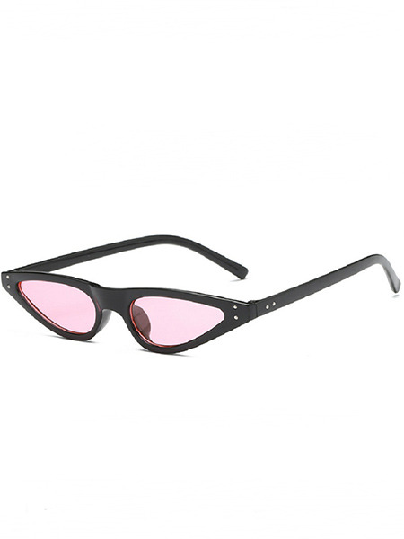 Pink Solid Color Plastic Color Cat Eye Sunglasses