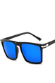 Blue Gradient Plastic Retro Squared Men Sunglasses