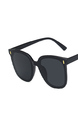 Black Solid Plastic Wayfarer Men Sunglasses
