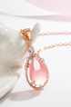 Copper Plated Drop Pendant Necklace Opal Necklace
