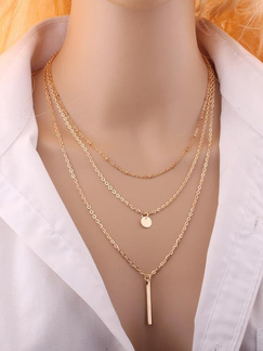 Alloy Triple Layer  Necklace