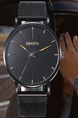 Black Stainless Steel Band Quartz Men Watch