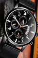 Black Stainless Steel Band Quartz Men Watch