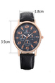 Brown Leather Band Quartz Men Watch