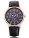 Black Leather Band Quartz Men Watch