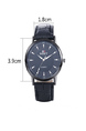 Black Leather Band Quartz Men Watch
