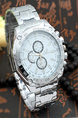 Silver Stainless Steel Band Quartz Men Watch