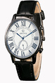 Black Leather Band Quartz Men Watch
