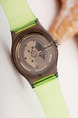 Green Plastic Band Pin Buckle Quartz Watch