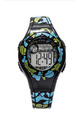 Black Green and Blue Plastic Band Pin Buckle Digital Waterproof Luminous Watch