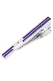 Alloy Silver and Purple Plated  Tie Clip