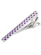 Alloy Grid Silver and Purple Plated  Tie Clip
