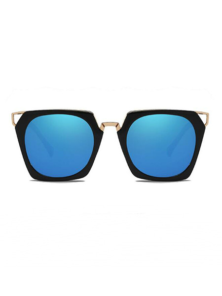 Blue Solid Color Plastic Square Sunglasses