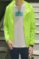 Neon Green Plus Size Hooded Transparent Sun Protection Men Jacket for Casual