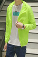 Neon Green Plus Size Hooded Transparent Sun Protection Men Jacket for Casual