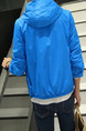 Blue Plus Size Hooded Transparent Sun Protection Men Jacket for Casual