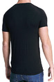 Black Knitted Plus Size Slim V Neck Men Shirt for Casual