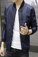 Blue Plus Size Jacket Linking Stand Collar Water-Proof Zipper Men Jacket for Casual